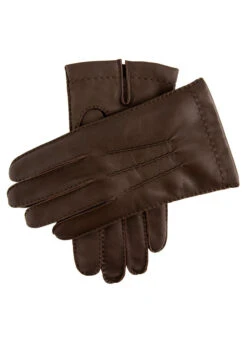 Men's Touchscreen Handsewn Three-Point Cashmere-Lined Leather Gloves -Dents 5 9201 Brown 1199007e 8c25 43fc b53f f62c81abf7c0