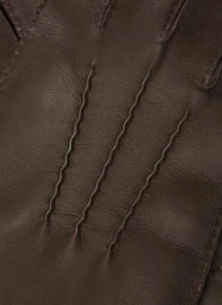 Men's Touchscreen Handsewn Three-Point Cashmere-Lined Leather Gloves -Dents 5 9201 20brown 201