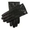 Men's Touchscreen Three-Point Fleece-Lined Shorter Finger Leather Gloves -Dents 5 9202 Black