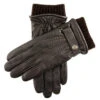 Men's Touchscreen Three-Point Wool Blend-Lined Leather Gloves -Dents 5 9204 Brown