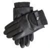 Men's Touchscreen Lined Leather Gloves With Knitted Cuffs -Dents 5 9209Black