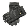 Men’s Touchscreen Lined Leather Gloves With Stitch Detail -Dents 5 9312 Black