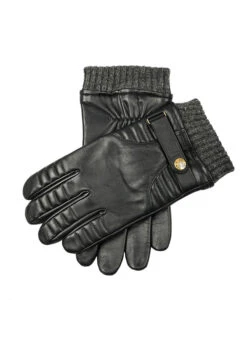 Men’s Touchscreen Lined Leather Gloves With Stitch Detail