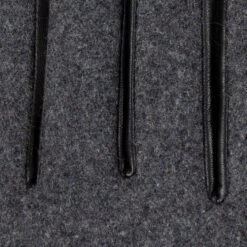 Men’s Touchscreen Lined Flannel And Leather Gloves -Dents 5 9314 Charcoal Black 6