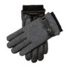 Men’s Touchscreen Lined Flannel And Leather Gloves -Dents 5 9514 Charcoal 1