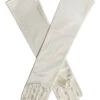 Women's Long Below-Elbow Satin Gloves -Dents 6 2102Cream