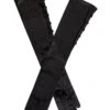 Women's Long Below-Elbow Satin Gloves With Buttons -Dents 6 2107Black
