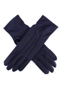 Women's Three-Point Matt Satin Gloves -Dents 6 2119Navy