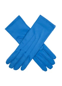 Women's Three-Point Matt Satin Gloves -Dents 6 2119RoyalBlue