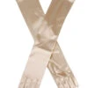 Women's Long Above-Elbow Satin Gloves -Dents 6 2181Gold