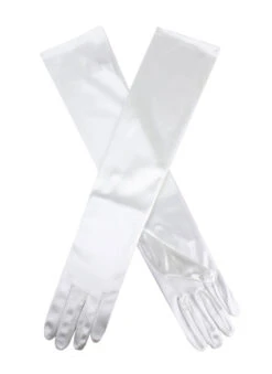 Women's Long Above-Elbow Satin Gloves -Dents 6 2181Ivory