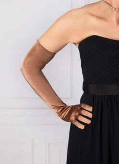 Women's Long Opera Satin Gloves -Dents 6 2182 bronze 2 34cfd5d1 48f3 4049 958d 5a576a17c5ff