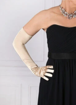 Women's Long Opera Satin Gloves -Dents 6 2182 gold 2 b1c6d8e2 2194 4a60 a791 d9e322b392d8