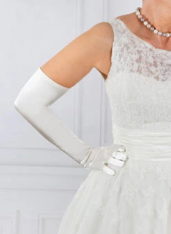 Women's Long Opera Satin Gloves -Dents 6 2182 ivory b7d93cfe 1b2e 406e 9b4d 616511c0ebc9