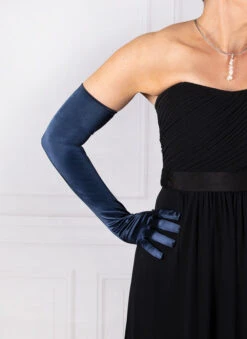 Women's Long Opera Satin Gloves -Dents 6 2182 navy 2 42becee4 046b 499e 84fd 260b20e5efa9