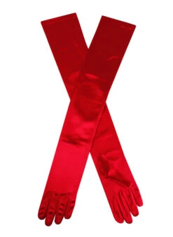 Women's Long Opera Satin Gloves -Dents 6 2182Berry