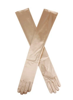 Women's Long Opera Satin Gloves -Dents 6 2182Gold