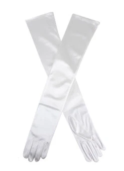 Women's Long Opera Satin Gloves -Dents 6 2182Ivory