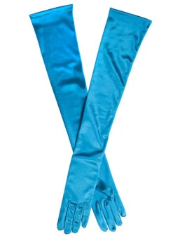 Women's Long Opera Satin Gloves -Dents 6 2182Teal