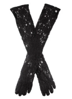 Women's Long Opera Lace Gloves -Dents 6 2268Black