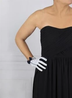 Women's Spotted Cotton Gloves With Side Bow And Trim -Dents 6 2287 20white 20navy 23702662 cf06 467a 8146 7ae1eff97975