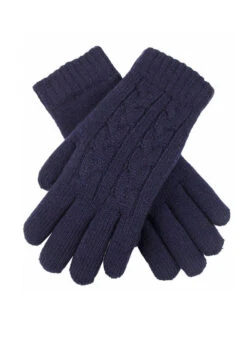 Women's Cable Knit Gloves -Dents 6 3186 navy e28dfa49 61f1 450f b39f f6e4ea6f959a