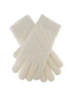 Women's Cable Knit Gloves -Dents 6 3186 winter white 35de8fcc eaf5 461f 9217 4954442cdba2