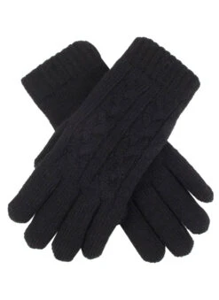 Women's Cable Knit Gloves -Dents 6 3186 20black 65c581e9 4962 4345 ba67 ef48068bb2d2