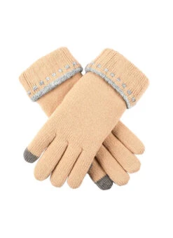 Women's Touchscreen Knitted Gloves -Dents 6 3253 Camel Dove Grey