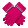 Women's Touchscreen Knitted Gloves -Dents 6 3253 Fuchsia Dove Grey