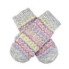 Womenâs Jacquard Multi-Colour Fair Isle Knitted Mittens 2 Womenâs Jacquard Multi-Colour Fair Isle Knitted Mittens -Dents 6 3266 Dove Grey