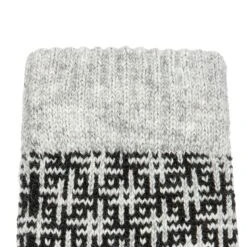 Women’s Jacquard Knitted Gloves With Hash Symbol Pattern -Dents 6 3275 Black Dove Grey 5