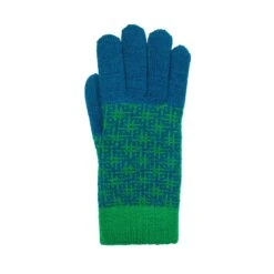 Women’s Jacquard Knitted Gloves With Hash Symbol Pattern -Dents 6 3275 Teal Emerald 2