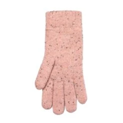 Women’s Cable Knit Gloves With Marl Yarn -Dents 6 3278 Powder Pink 3