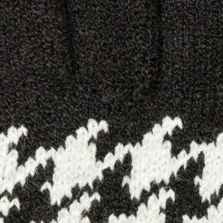 Women’s Jacquard Knitted Gloves With Dogtooth Pattern -Dents 6 3282 Black Winter White 6