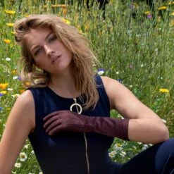 Women’s Touchscreen Long Below-Elbow Velour-Lined Faux Suede Gloves -Dents 6 4269 Conker 495aae03 98be 42b6 816c cf4e678b9c19