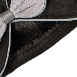 Women’s Touchscreen Velour-Lined Faux Suede Gloves With Contrast Trim And Bow -Dents 6 4278 Black Dove Grey 9