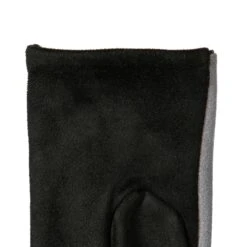 Women’s Touchscreen Velour-Lined Faux Suede Gloves With Contrast Trim And Bow -Dents 6 4278 Dove Grey 5
