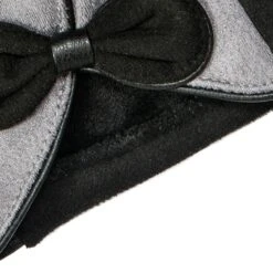 Women’s Touchscreen Velour-Lined Faux Suede Gloves With Contrast Trim And Bow -Dents 6 4278 Dove Grey 9