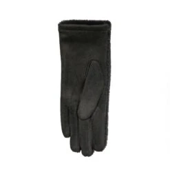 Women’s Touchscreen Velour-Lined Faux Fur And Faux Suede Gloves -Dents 6 4279 Black 3