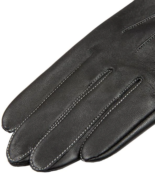 Women's Three-Point Leather Gloves With Contrasting Stitching 4 Women's Three-Point Leather Gloves With Contrasting Stitching - Image 2