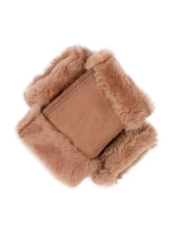 Women's Fingerless Sheepskin Mittens -Dents 7 1073 Honey