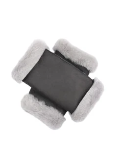Women's Fingerless Sheepskin Mittens -Dents 7 1073 Charcoal