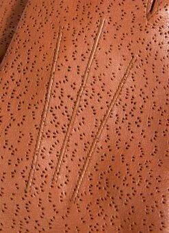 Women's Three-Point Lined Imitation Peccary Leather Gloves -Dents 7 1109 20cognac 203