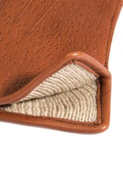 Women's Three-Point Lined Imitation Peccary Leather Gloves -Dents 7 1109 20cognac 204