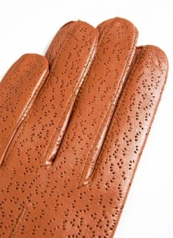 Women's Three-Point Lined Imitation Peccary Leather Gloves -Dents 7 1109 20cognac 205
