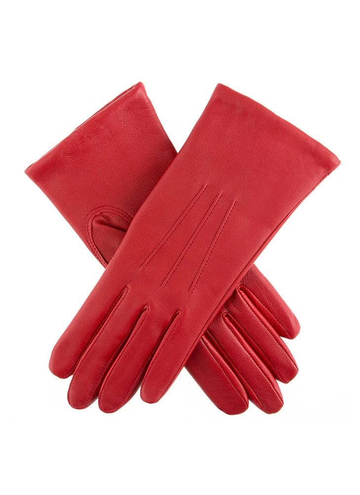 Women's Three-Point Lined Leather Gloves 3 Women's Three-Point Lined Leather Gloves