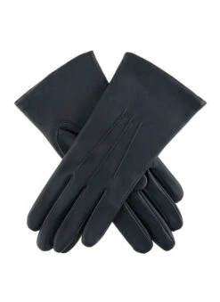 Women's Three-Point Lined Leather Gloves 40 Women's Three-Point Lined Leather Gloves -Dents 7 1125 navy