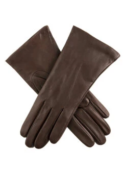 Women's Three-Point Cashmere-Lined Leather Gloves -Dents 7 1134 Mocca