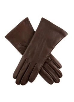 Women's Three-Point Cashmere-Lined Shorter Finger Leather Gloves -Dents 7 1134 Mocca ecd17986 06f9 47b8 a90b 986eecf6b53c